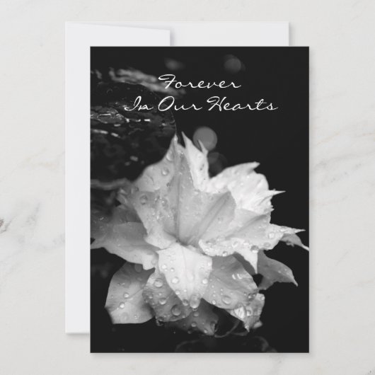 Faire-part commémoratif funèbre de gouttes de (Devant)