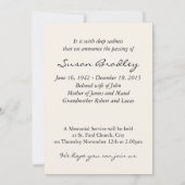 Faire-part commémoratif funèbre de gouttes de (Dos)