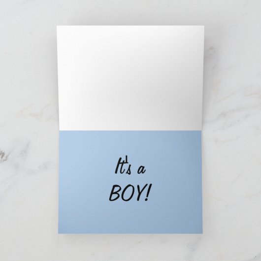 Faire-part Commencé Par Un Baiser Bleu Bouton Personnalisé (Intérieur)