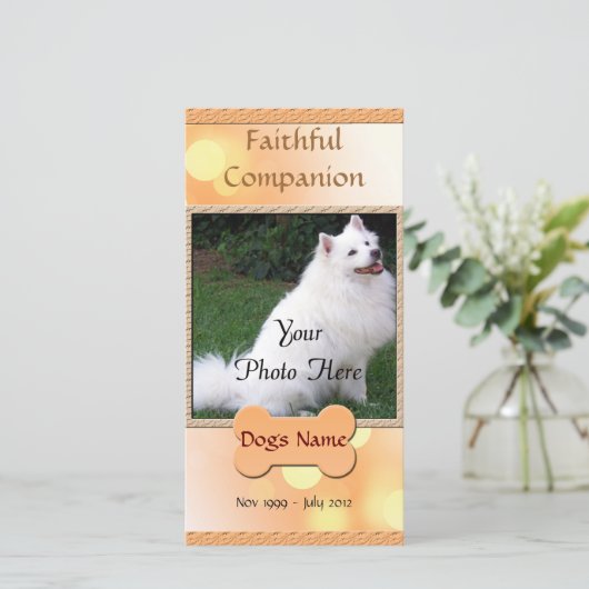 Faire-part Compagnon fidèle du Mémorial du Chien (Debout devant)