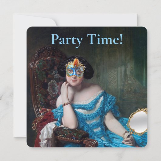 Faire-part Comtesse du temps de fête en masquerade  (Devant)