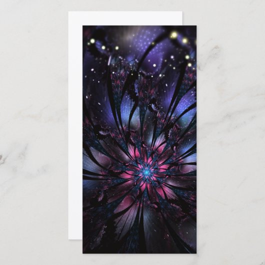 Faire-part Conception Abstraite des fleurs fractales. (Devant / Derrière)