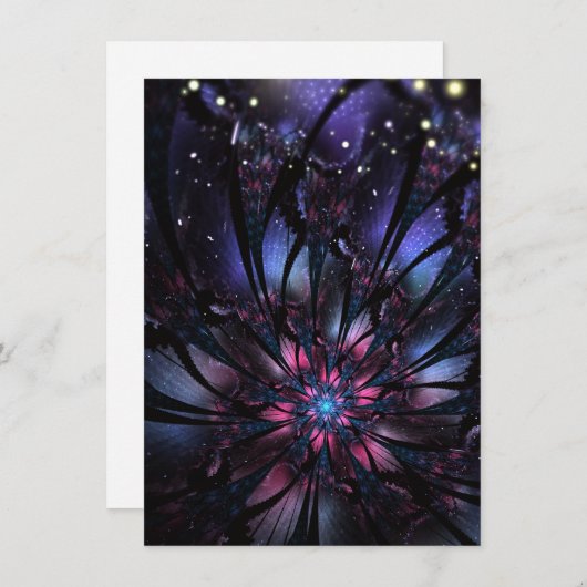 Faire-part Conception Abstraite des fleurs fractales. (Devant / Derrière)