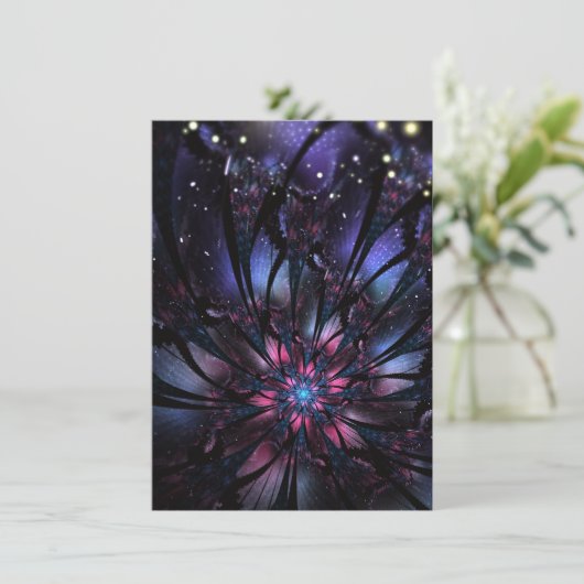 Faire-part Conception Abstraite des fleurs fractales. (Debout devant)