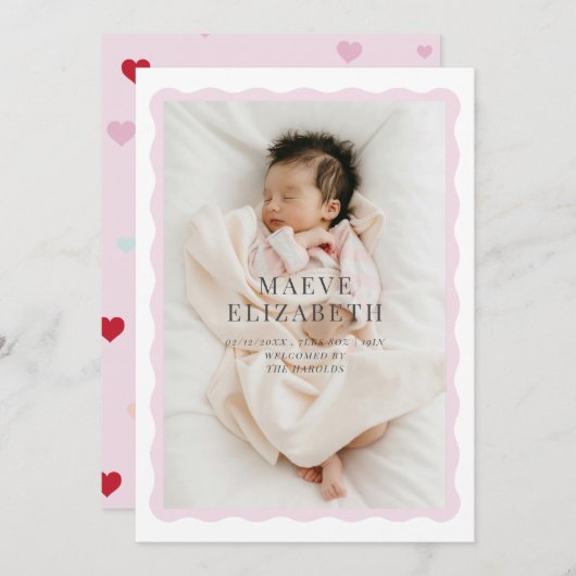 Faire-part Conception de courtoisie pour une petite fille (Devant / Derrière)