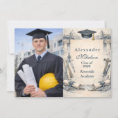 Faire-part Conception de diplôme d'étudiant en architecture d (Devant)