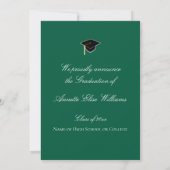 Faire-part Conception de lierre doré avec annonce de diplôme (Dos)
