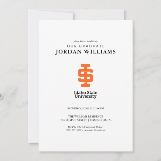 Faire-part Conception de logo officiel de l'Université d'État (Devant)