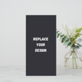 Faire-part Conception simple noire personnalisée Ajouter une (Debout devant)