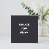 Faire-part Conception simple noire personnalisée Ajouter une  (Debout devant)