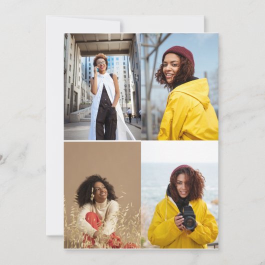 Faire-part Concevez votre propre collection de 4 photos (Devant)