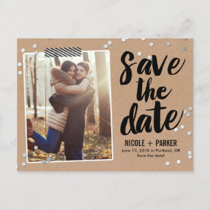 Faire-part Confetti Enregistrer La Date Carte Postale