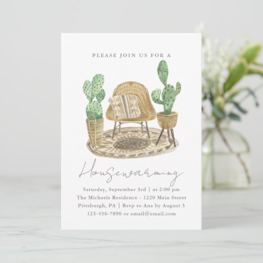 Faire-part Confortable Plante New Home Ménage (Debout devant)