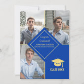 Faire-part Congrats Graduated Collage 3 Photos Blue (Devant)