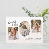 Faire-part Congrats Modernes Script 3 Photo Collage Graduatio (Debout devant)