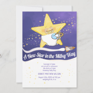 Faire-part Congratulation New Baby Flat Announcement Card