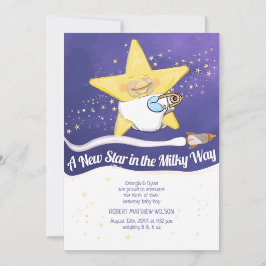 Faire-part Congratulation New Baby Flat Announcement Card (Devant)