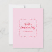 Faire-part Conseils & Souhaits Pour Les Diplômés Pink & Red C (Dos)