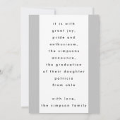 Faire-part Contemporain Gris Argent Gris Foil GRAD Photo (Dos)