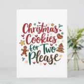 Faire-part Cookies de Noël pour deux s'il vous plaît Grossess (Debout devant)