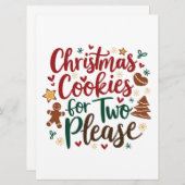 Faire-part Cookies de Noël pour deux s'il vous plaît Grossess (Devant / Derrière)