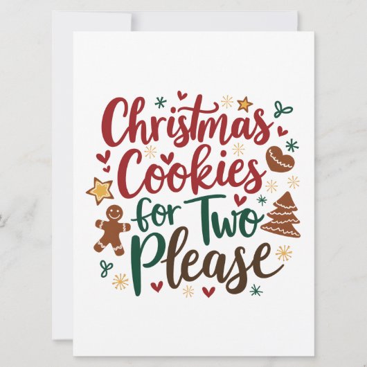 Faire-part Cookies de Noël pour deux s'il vous plaît Grossess (Devant)