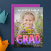 Faire-part Cool Girly Graduate violet rose dégradé Photo