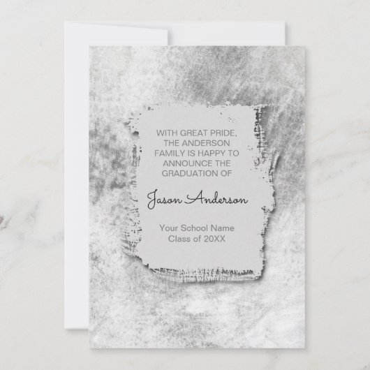 Faire-part Cool Moderne Grunge Double face Photo Gradué (Dos)