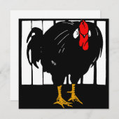 Faire-part Coq d'animaux de ferme de coupe victorienne (Devant / Derrière)