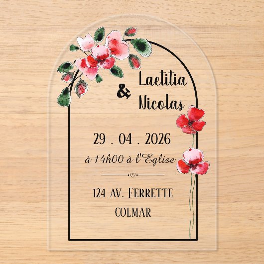 Faire-part "Coquelicots" (Recto)