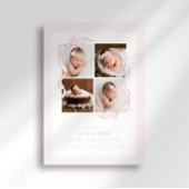 Faire-part Coquette Bow 4 Frame Photo Birth Announcement