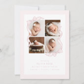 Faire-part Coquette Bow 4 Frame Photo Birth Announcement (Devant)