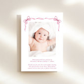 Faire-part Coquette Bows Baby Girl Photo Naissance