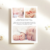 Faire-part Coquette Bows Photo Collage Bébé Fille Naissance