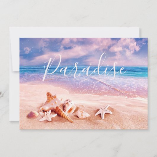 Faire-part Coquillages sur la plage Sea Beach (Devant)