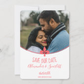 Faire-part Coral Fleur de Lis Photo Save The Date (Devant)