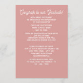 Faire-part Coral Orange Blush Red Sage Green Graduation (Dos)