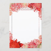 Faire-part Coral Rouge rose Botanique Boho Floral Graduation (Devant)