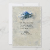 Faire-part Côte Bleu Blancs Coquillages Sable Déplacement (Dos)