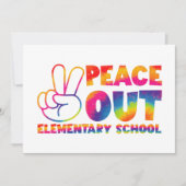 Faire-part Coucou l'école élémentaire Tie Dye Dernier jour  (Devant)