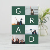 Faire-part COULEUR BLANCHE VERTE BLOCS MULTI-GRADE Photo (Debout devant)