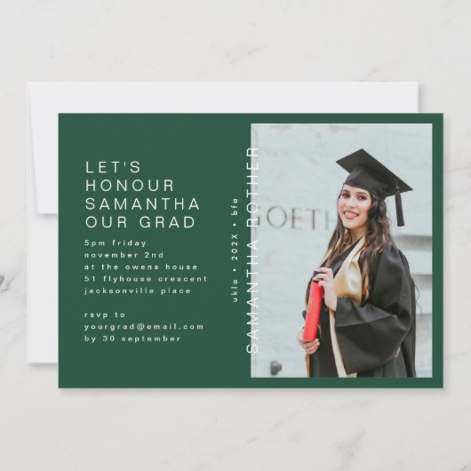 Faire-part COULEUR BLANCHE VERTE BLOCS MULTI-GRADE Photo (Dos)