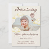 Faire-part Couleur d'eau douce Nuages Photo Adoption (Devant)