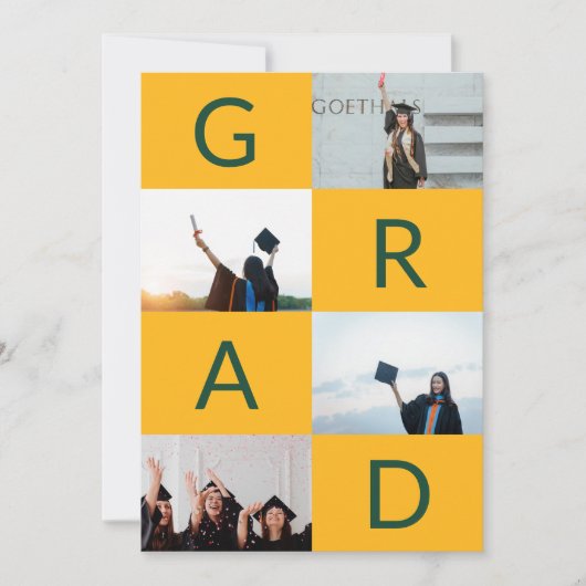 Faire-part COULEUR JAUNE VERTE BLOCS MULTI-GRAD DE Photo (Devant)