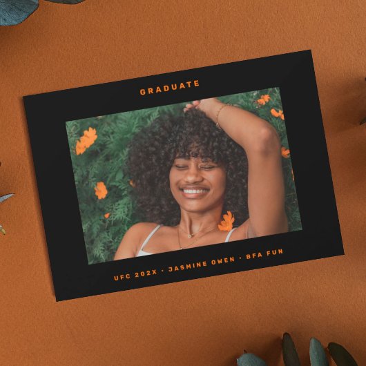 Faire-part Couleur personnalisée Texte Photo College