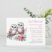 Faire-part Couple de hiboux rustique Boho mariage (Debout devant)