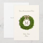 Faire-part Couronne de cyprès à feuilles persistantes personn (Devant / Derrière)