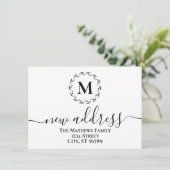 Faire-part Couronne de monogramme botanique simple pour nouve (Debout devant)