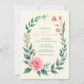 Faire-Part Couronne Florale Délicate (Devant)