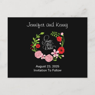 Faire-part Couronne florale Enregistrer la date Carte postale